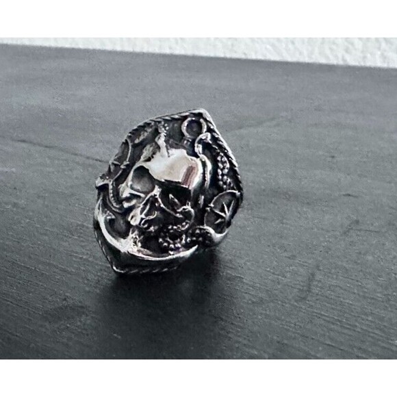 Pirate Skull Anchor Octopus Mens Ring Size 8 Stainless Steel Gothic Biker Rocker - Picture 6 of 10